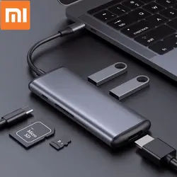 Xiaomi Hagibis type-C многофункциональный конвертер Dual USB 3,0 адаптер для передачи данных HDMI SD/TF для Macbook samsung Card reader