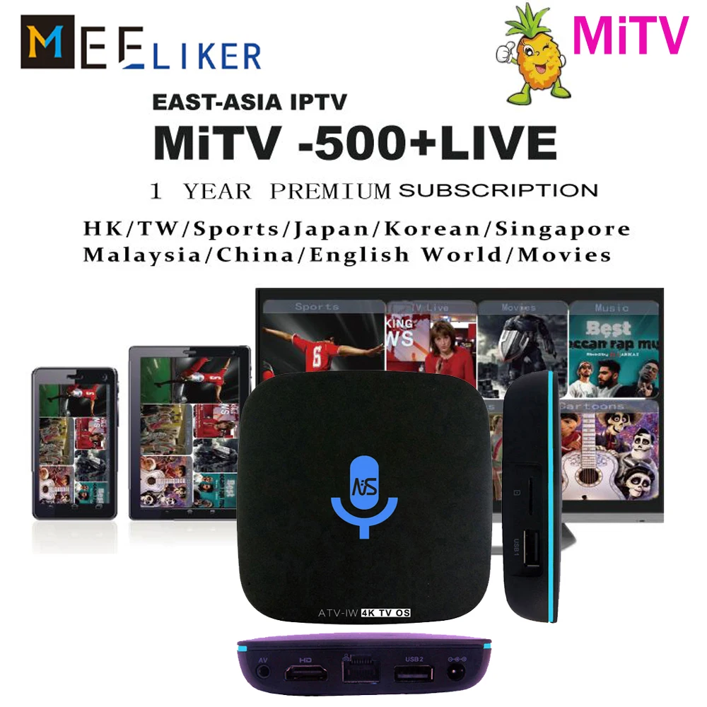 

With 1year MiTV Malaysia iptv account Singapore Chinese Japan Korean Channels Arabic French free Android 6.0 Google voice Tv box