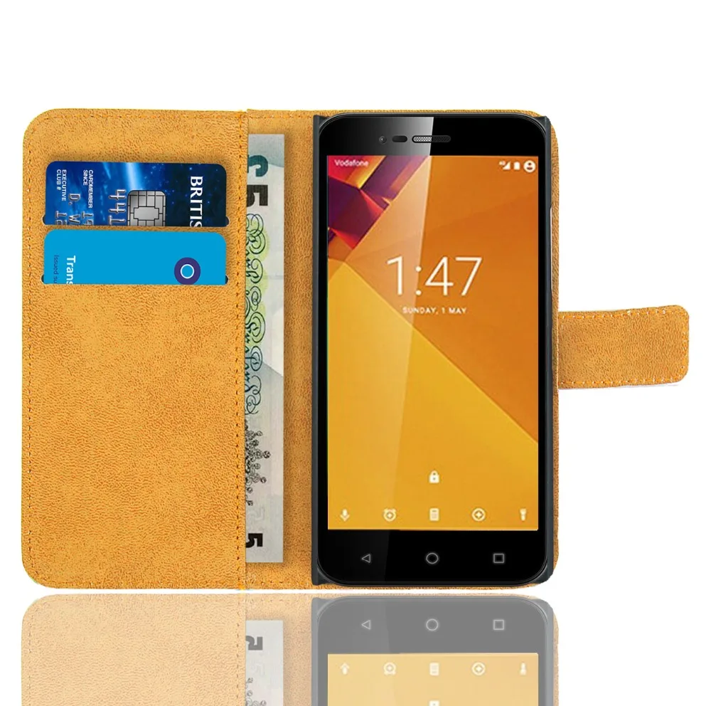Чехол для Vodafone Smart Turbo 7 бумажник цветок кожаный чехол подставка Coque/чехол