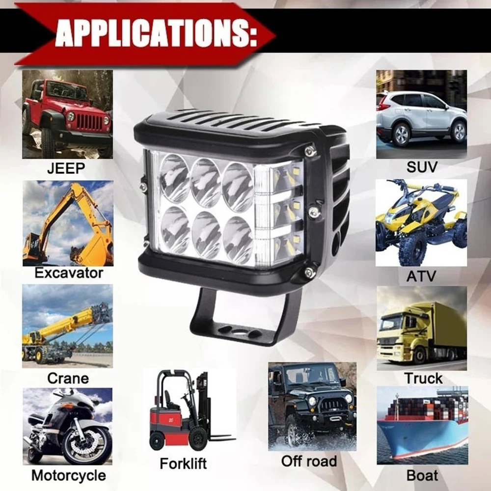 2 шт. 3 боковые шутер светодиодный рабочий светильник " дюймов 60W 12V 24V рабочий светильник для вождения Offroad Лодка автомобиль тягач 4x4 внедорожник ATV