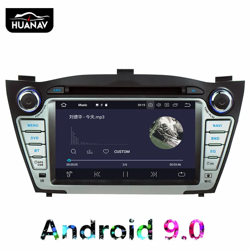 Top Android 9.0 Car DVD player GPS navigation for Hyundai IX35 Tucson 2009-2015 Car radio player multimedia Auto stereo headunit Nav 7