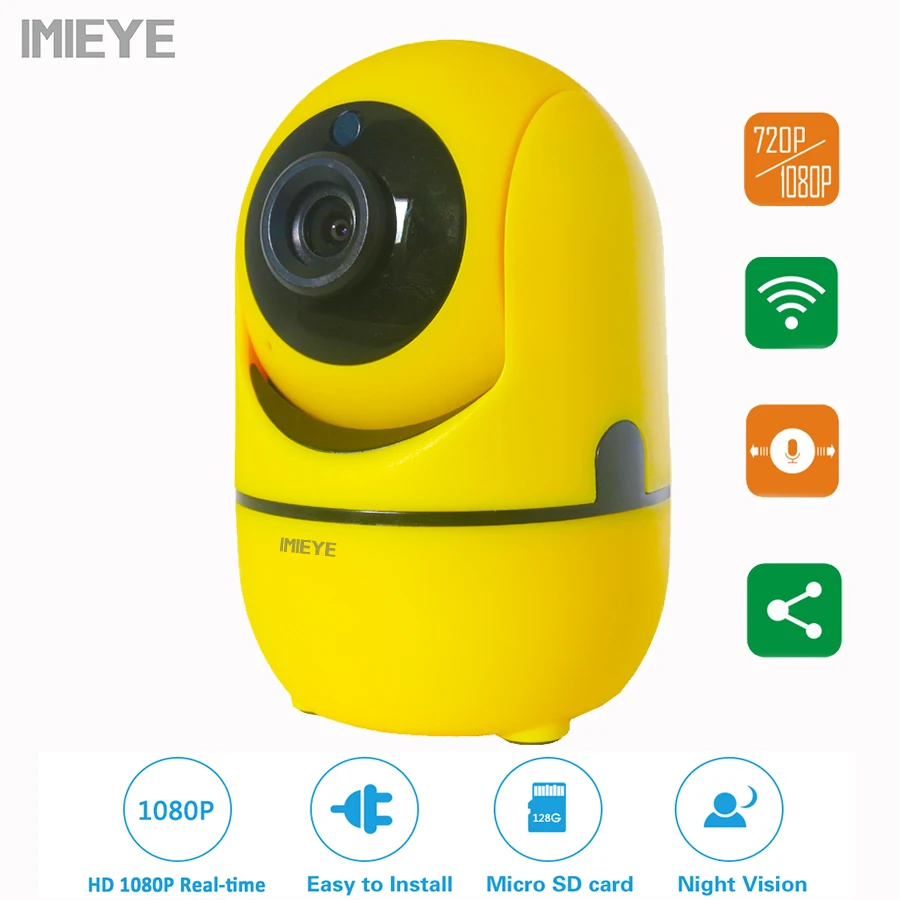 Imieye 1080 P Full HD видеонаблюдения IP Wi-Fi Беспроводной безопасности Камера Ночное