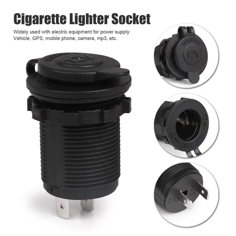 

DC 12/24V Cigarette Lighter Seat Adapter Plug Socket Auto Parts Durable Female Cigarette Lighter for Safety