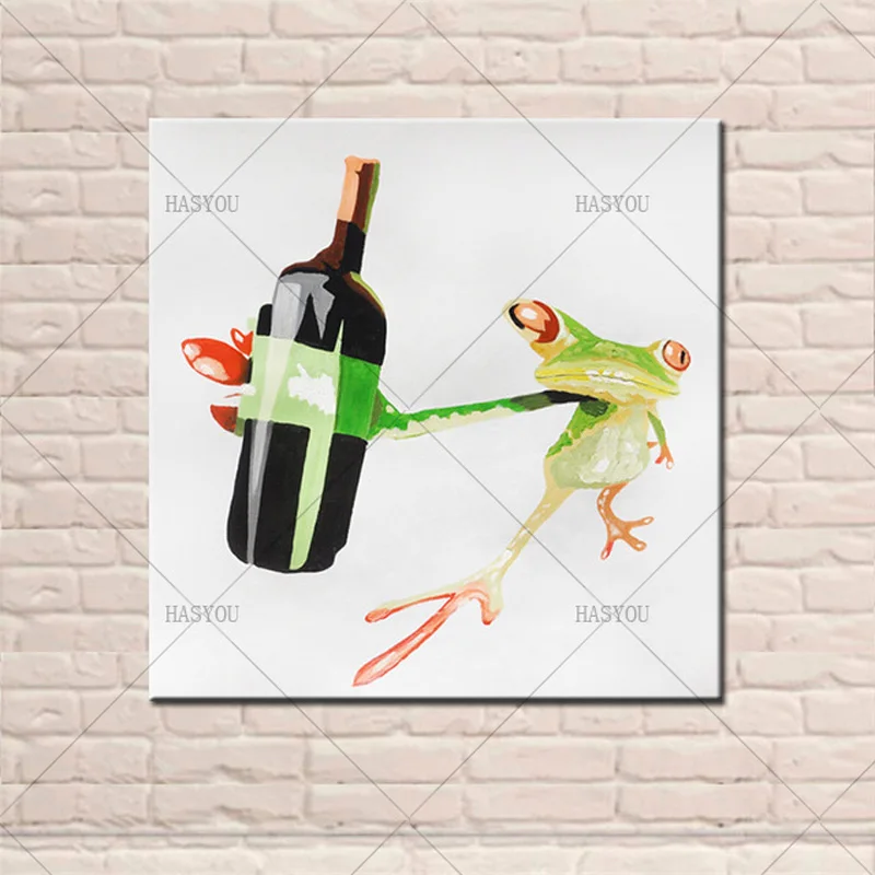 New-Design-Funny-Green-Frog-with-Winebottle-Hand-Painted-Abstract-Animal-Oil-Paintings-Acrylic-Canvas-Pictures.jpg_640x640