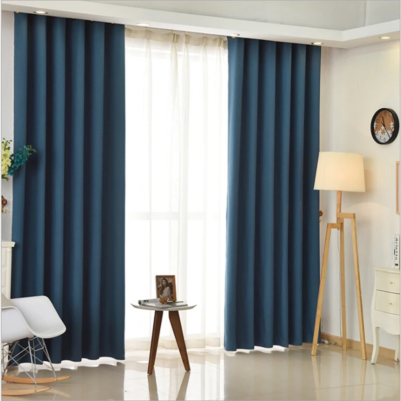 

Nordic Style Cotton And Linen Curtains Thickening Dark Blue Linen Full Blackout Bedroom Balcony Simple Modern Certains
