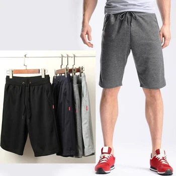 

2019 new summer casual men's sports shorts fashion solid color beach shorts