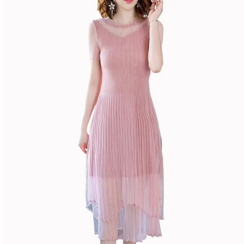 

Summer Black Women Fashion Casual Solid Chiffon Dress 2019 New Plus Size Slim Short Sleeve Bohemia Long Vestido Female HJ271