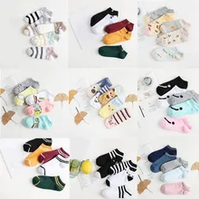 Jeseca/5 пар, осень, женские модные ретро-носки, зимние теплые женские короткие носки с мультяшным принтом, распродажа носков с животным принтом