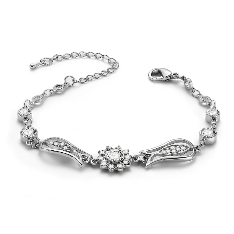 

Women Bracelet Floral Unique Luxury Rhinestone Jewelry Bangle Fashion Decor Gift Drop Ship W2952001