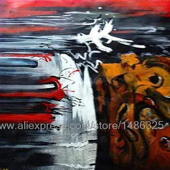 

Abstract Oil Painting On Canvas 100% Hand Painted Large And Colourful Christmas Decoration View Master Wall Pictures For