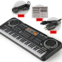Детская многофункциональная детская музыкальная игрушка 61 Ключи, электронное пианино Музыкальная развивающая игрушка с микрофоном