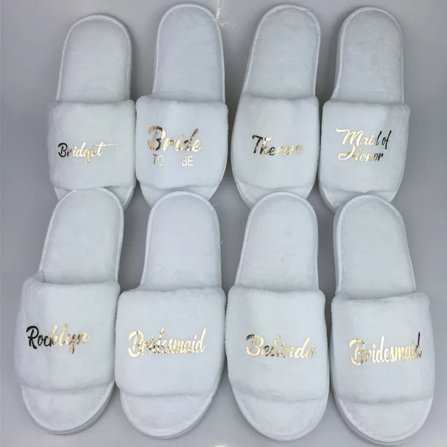 personalised title names bride slipper bridesmaid maid of honor hen
