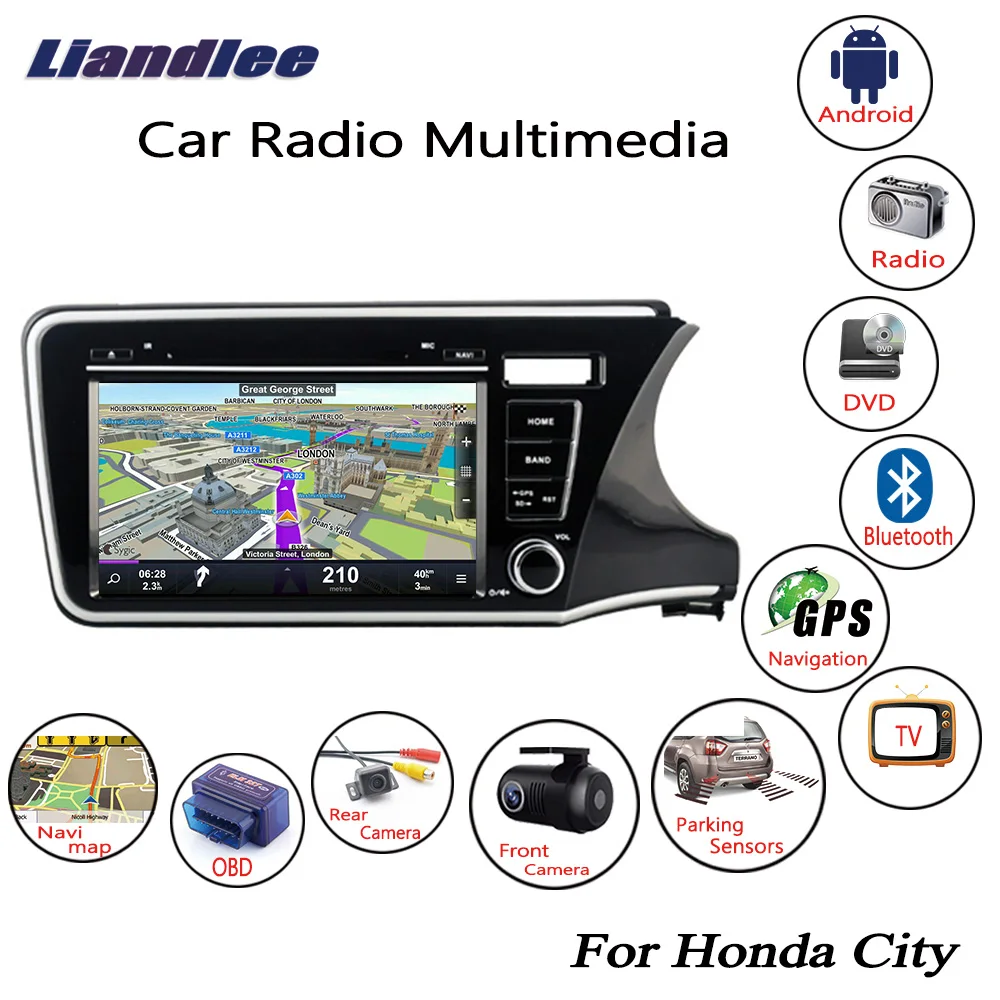 Perfect Liandlee For Honda City 2014~2018 RHD Android Car Radio CD DVD Player GPS Navi Navigation Maps Camera OBD TV HD Screen Media 9