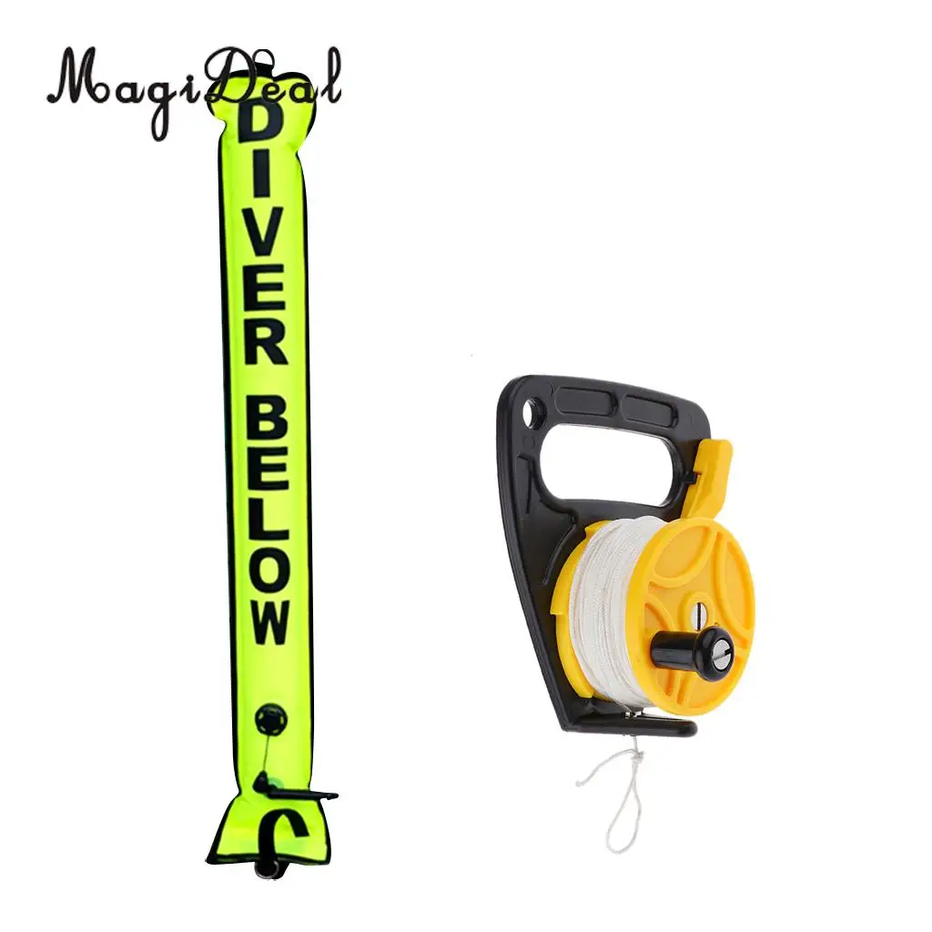 MagiDeal 4 Foot Scuba Diving Snorkeling " Diver Below" SMB Surface