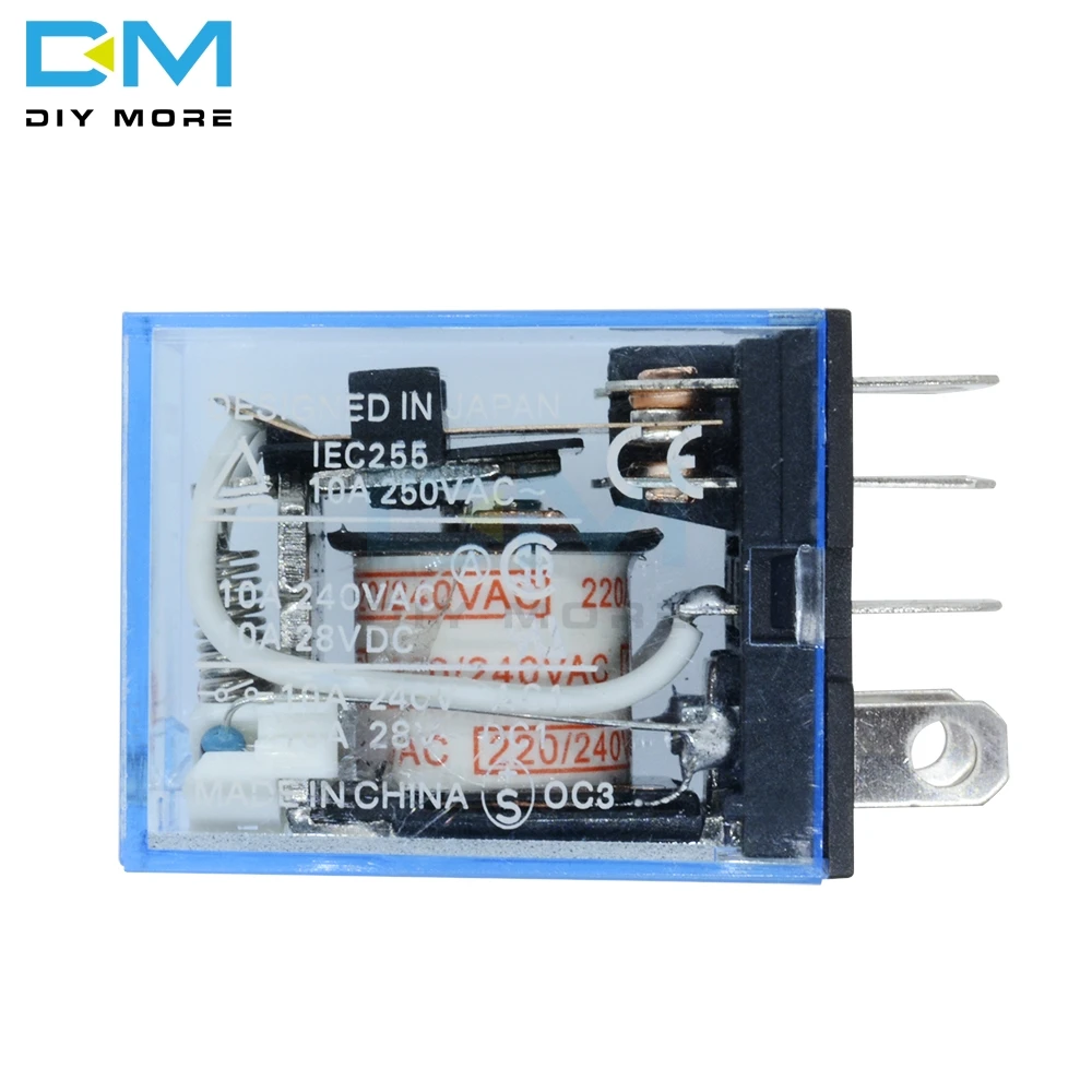 

Transparent Shell Relay DC 12V 24V 10A AC 220V Coil Power Relay LY2NJ Small Relay Omron Module DPDT 8 Pin LED Lamp Indication