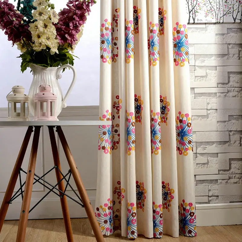 Alto grado Telas lujo Cortinas apagón para dormitorio cortinas pastoral colorido floral ventana cortinas para sala