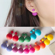 Fahiob Jewelry Accessories Brincos Trendy Pendientes Double Pearl Candy Color Earrings for Women Stud Earrings