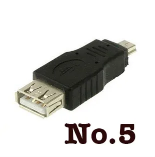 100 шт./лот черный женский USB 2,0 для мужской мини 5 pin B адаптер конвертер USB кабель для MP3 MP4