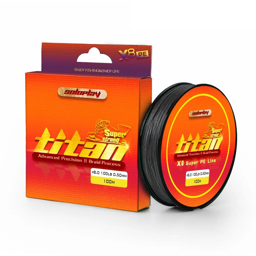 SOLOPLAY 100 متر 8X 20-100LB المتطرفة قوي 8 السواحل مضفر الصيد خط رمادي/الأخضر المتعددة الشعيرات PE جديلة خط ل الكارب الصيد