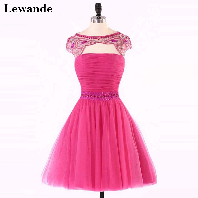 Tulle A Line Open Back Short Beaded Homecoming Dress 2017 Ruched
