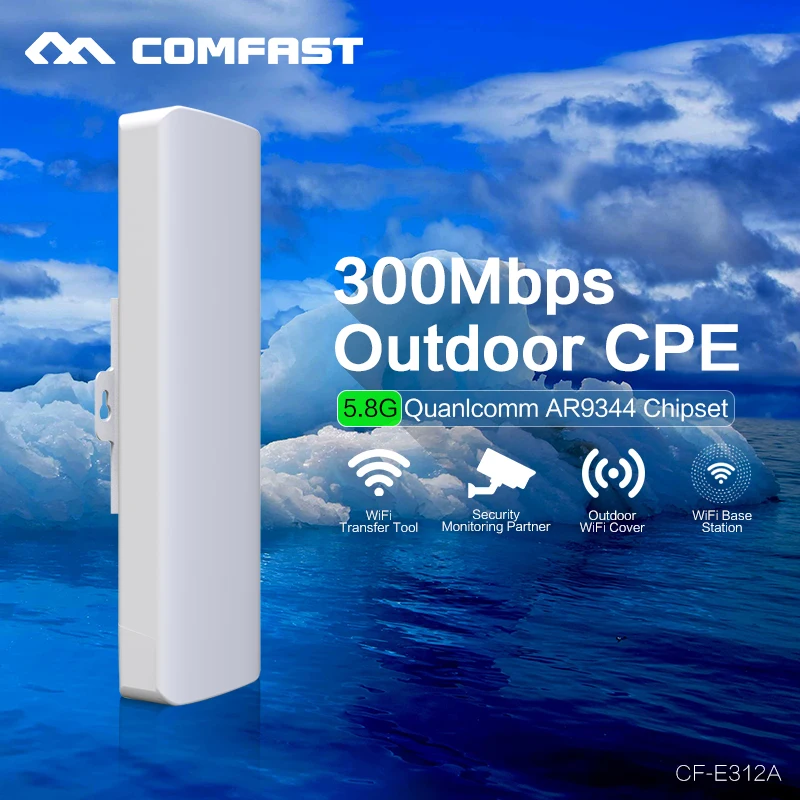 

COMFAST 300Mbps wireless Access Point  with 14dBi WI-FI Antenna 5.8Ghz high power wireless bridge WIFI coverage CPE Nanostation