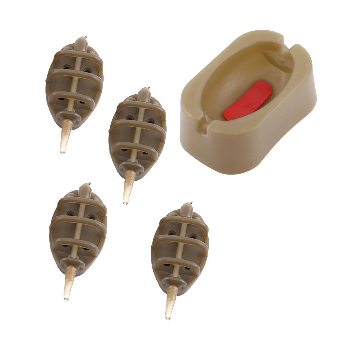 

Flat Method Feeder 4pcs Professional Fishing Combo online Set with Loop Rig Hair Sinker Feeder15g 20g 25g 35g