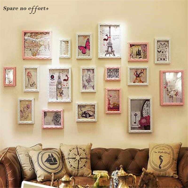

2018 Environmentally Friendly Picture Frame for Home Wedding Photo Frame Wall Rectangle Wood Photo Frame Set Decoration Maison