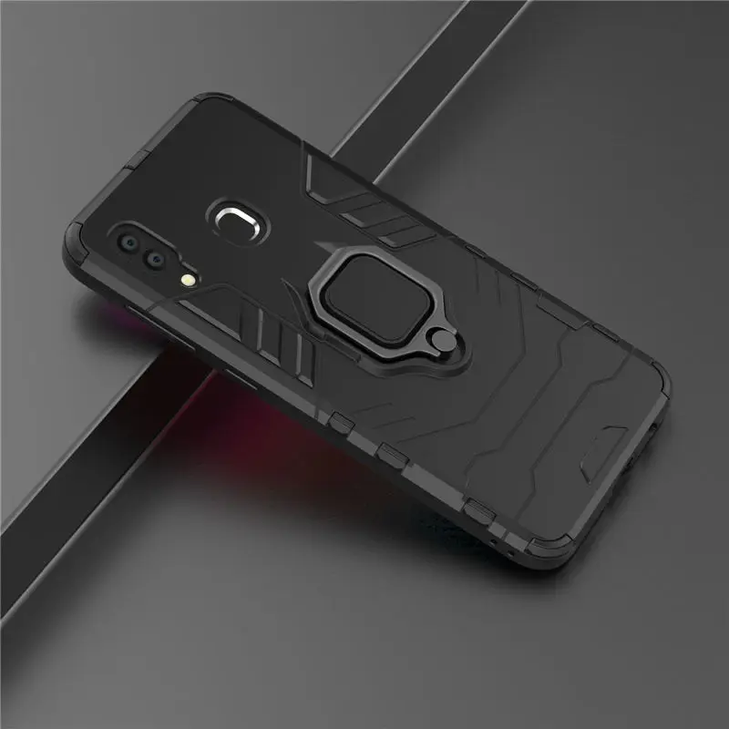

50pcs/lot Ring Car Holder Case For Samsung A10 A2 Core A20 A30 A40 A50 A60 A8S M10 M20 M30 Hybrid 2 in 1 Armor Shockproof Cover