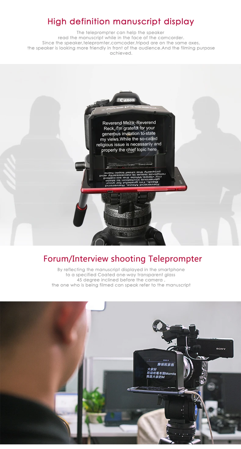 Bestview high-definition smartphone Teleprompter Video DSLR voor Canon Nikon Sony Camera Youtube Photo Studio Interview TVstation