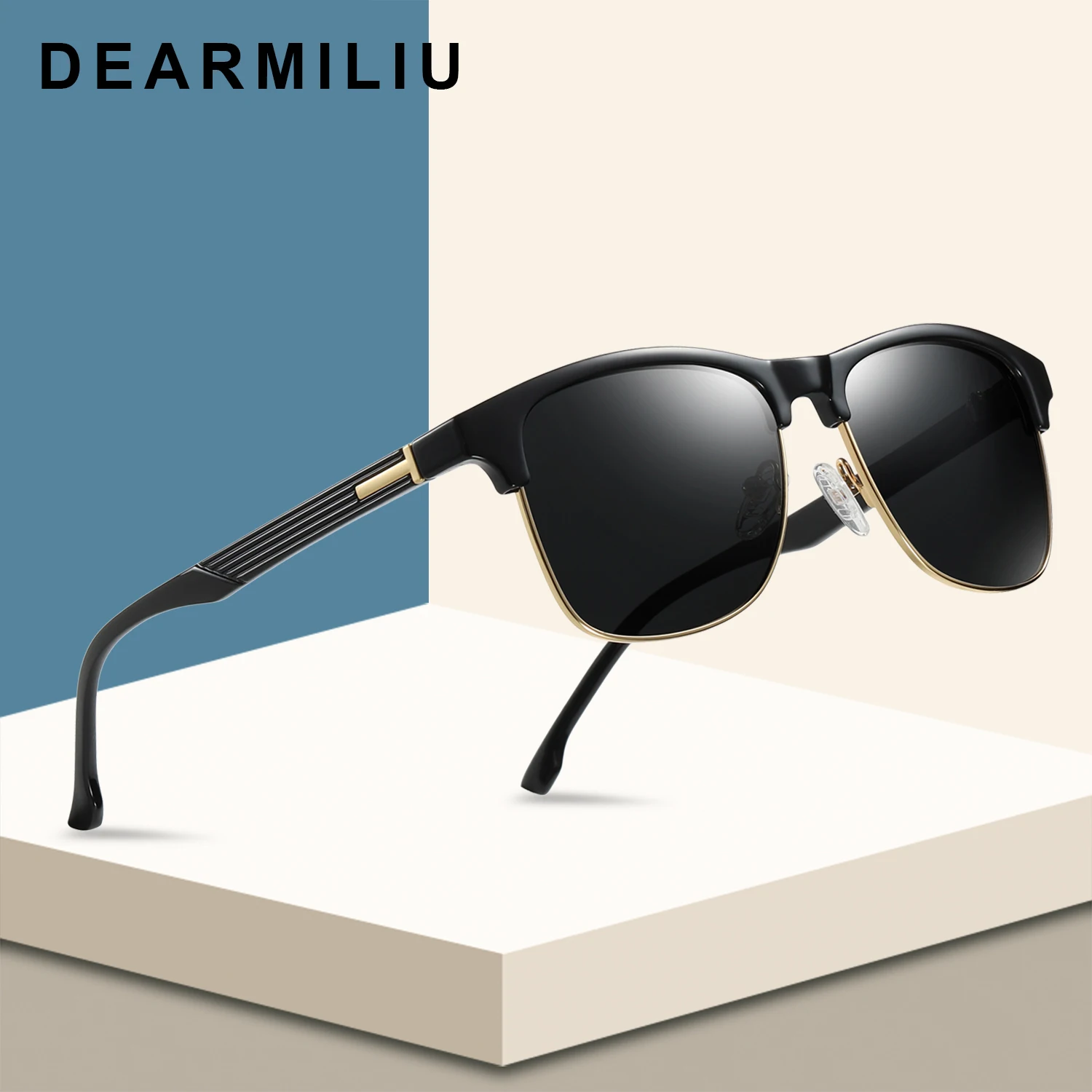 

DEARMILIU Design Unisex Men's Polarized Sunglasses Driving Alloy Frame Square Mirror Sun Glasses Male UV400 Gafas De Sol For Men