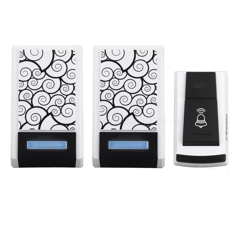 

Free Shipping 36 Chimes Songs Waterproof Wireless Doorbell Remote Control 2 Receiver Door Bell
