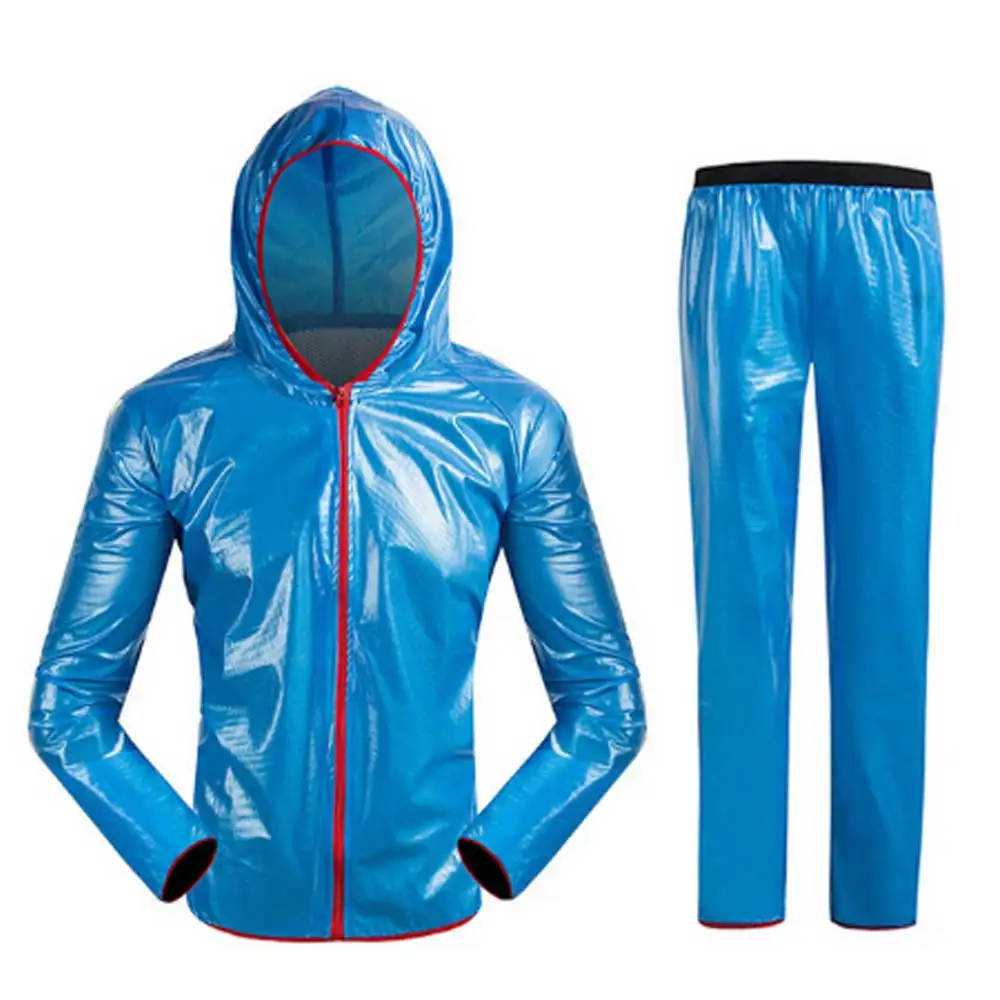 Велосипедная куртка велосипедный плащ для мужчин и женщин водонепроницаемый ветрозащитный Быстросохнущий велосипед дождевики Сверхлегкий Велоспорт Пончо - Цвет: Blue Set