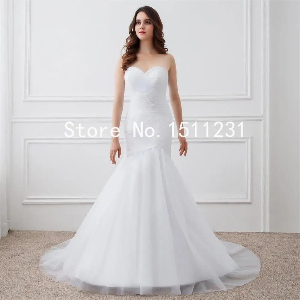 Dannifore Best Selling White Ivory In Stock Sweetheart Mermaid Wedding