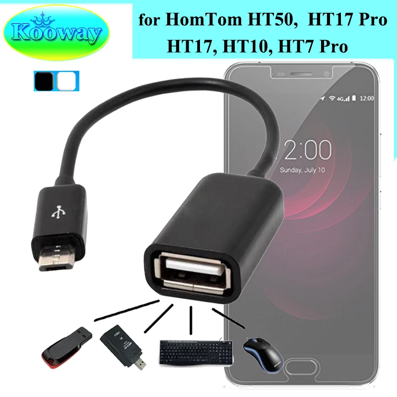 

New Micro USB 2.0 OTG Cable Adaptateur for HomTom HT50, HT17 Pro, HT17, HT10, HT7 Pro Smartphones On-the-go Host Converter