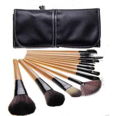 

15 makeup brush professional beauty kit black wood color makeup brush set