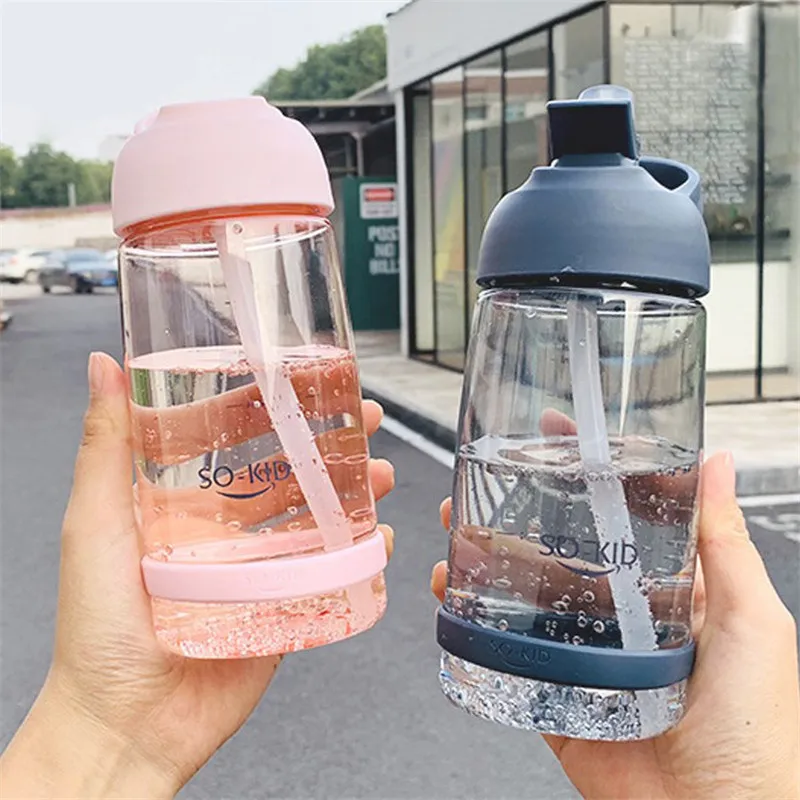 

School Water Bottles with Straw Bpa Free Plastic Bottle for Water Sport Drinking Water Bottle 1000ml 1L for Girl 550/850/1000ml