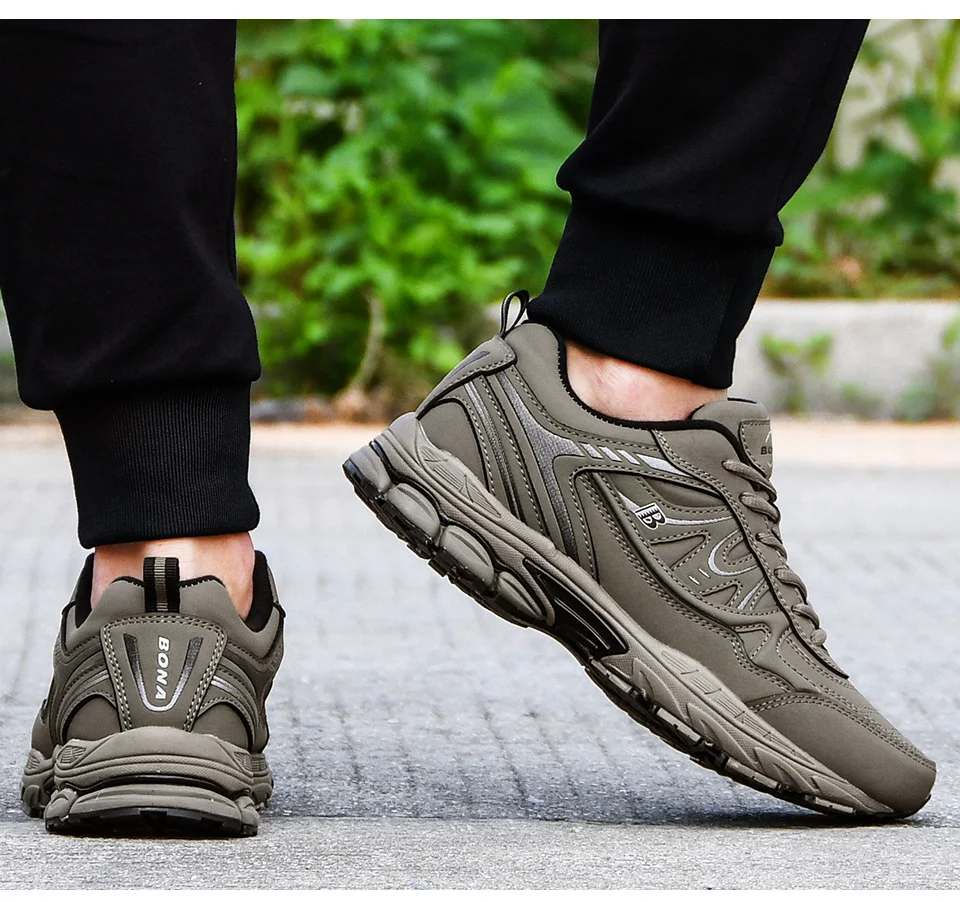 BONA/Новинка года; классические мужские кроссовки для бега; уличная спортивная обувь; Zapatos; легкие удобные спортивные мужские кроссовки; трендовые