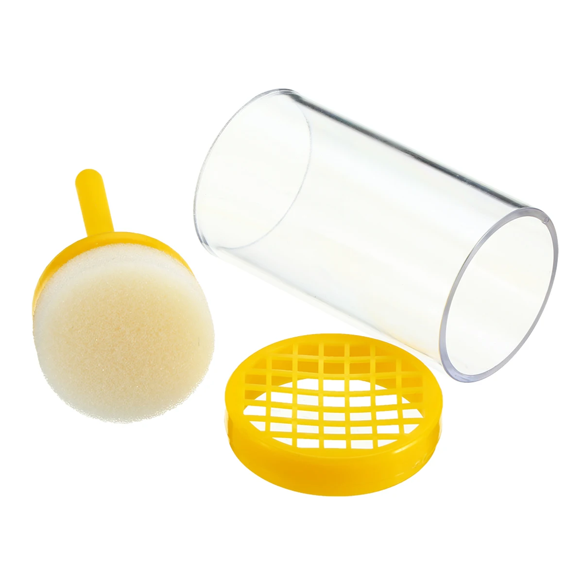 1 Piece Transparent Bee Marking Bottle Plastic Queen Bee Marking Cage Marker Bottle w/ Plunger Beekeeping Equipment