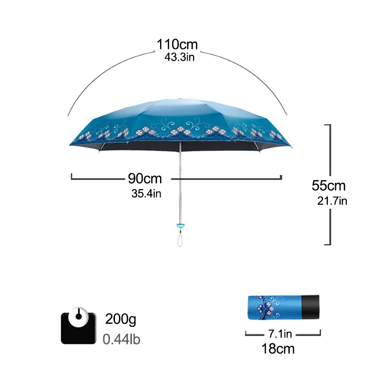 Маленький модный складной зонт от дождя для женщин, подарок для мужчин, мини Карманный Зонтик для девочек, анти-УФ, водонепроницаемый, портативные дорожные Зонты