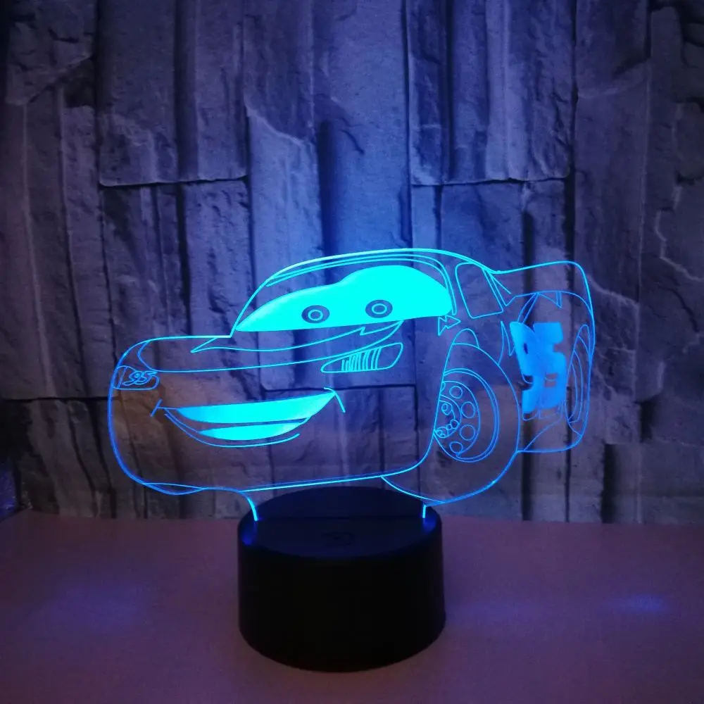 

New Sports Car 3d Lamp 7 color change 3d Light Fixtures Touch Remote 3d Led Small Led Night Light Kids Lamp