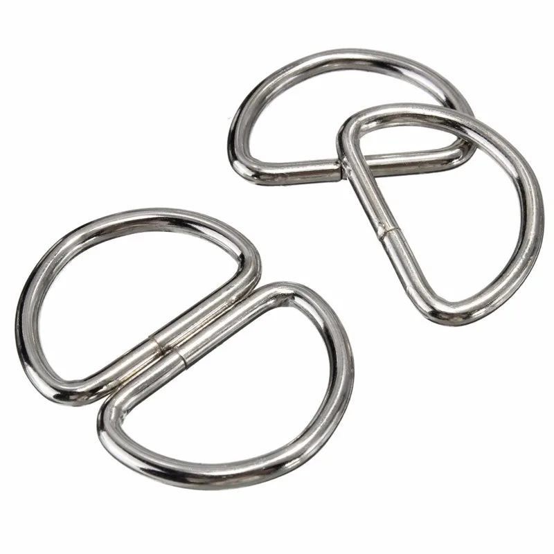 

10pcs Dee 25mm Rings for NonWelded D ring Non-Welded Nickel Plated D-Rings Webbing Strapping Bags Garment Accessories Buckle