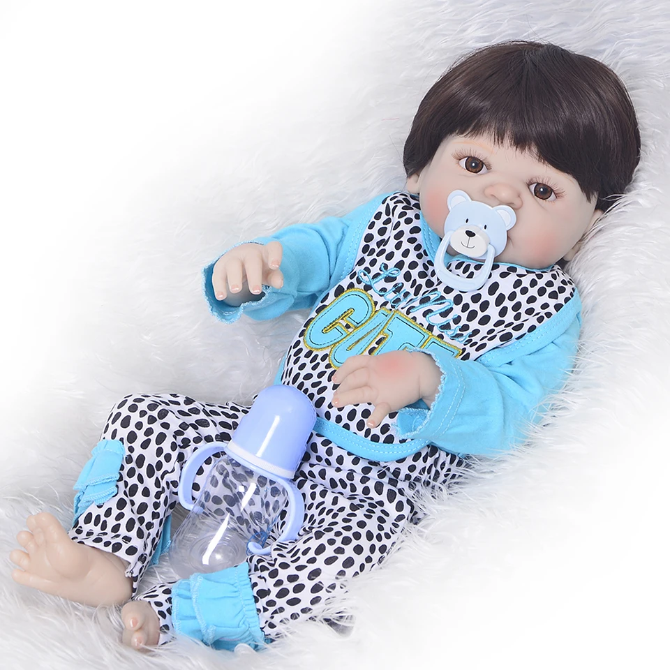 

Truly CUTE 57 cm Full Silicone Reborn Vinyl Body Dolls Girl Model 23'' Realistic New Born Baby Dolls Reborn Kids Christmas Gifts