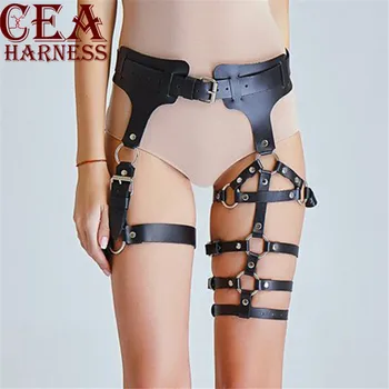

CEA.HARNESS 100% Handmade Pu Leather Harness Garter Belt Women Bondage Sexy Leather Waistband Harajuku Thigh Body Suspenders