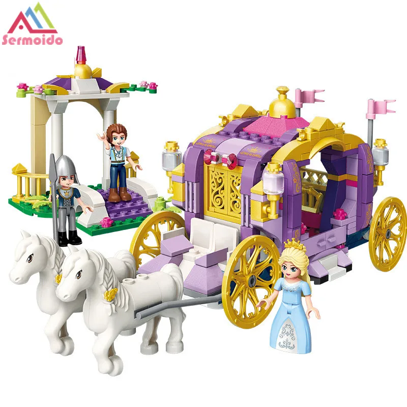 

sermoido Princess Cinderella's Carriage Building Blocks Set Assemble Toys Compatible With Legoings