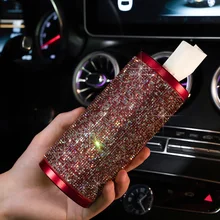 Красный автомобиль Интерьер коробка ткани держатель чашки декоративный алмаз круглый черный Тип туба для бумажных полотенец