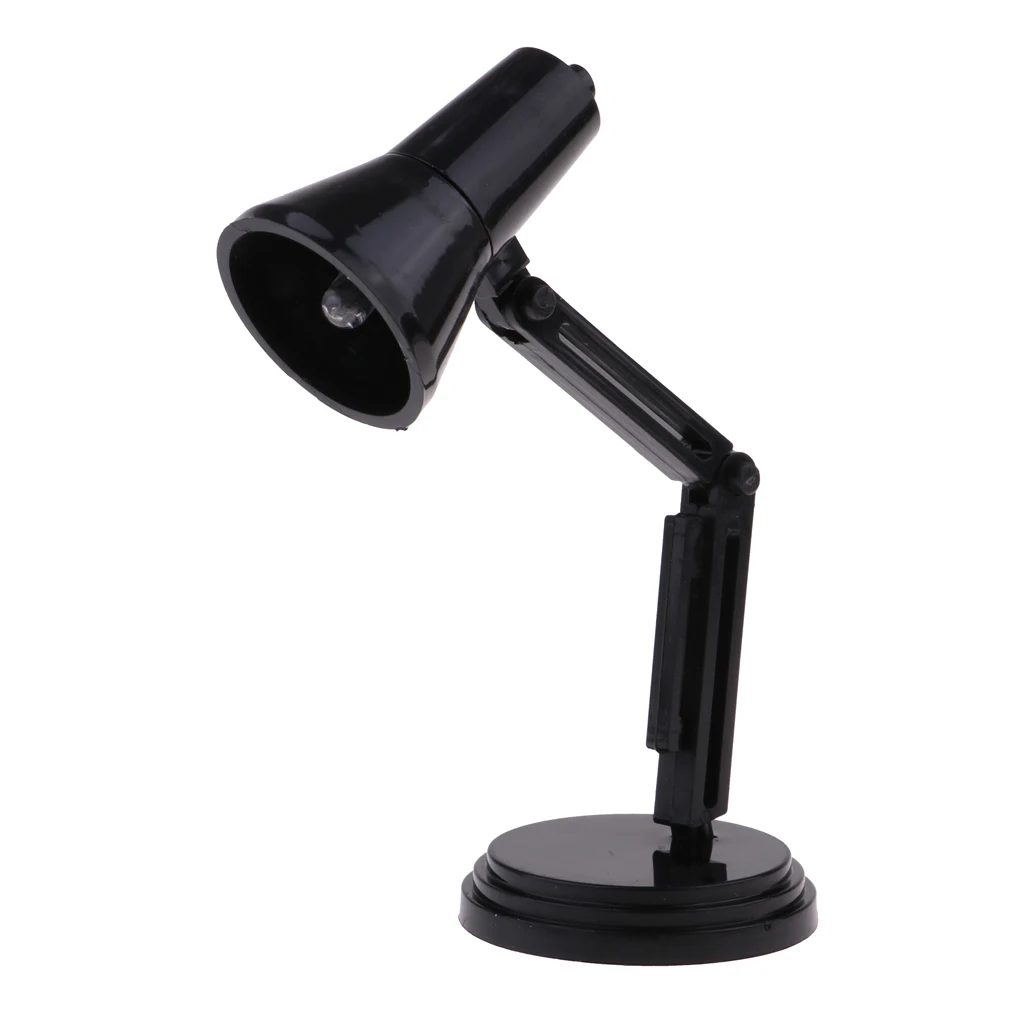 1/6 Adjustable LED Desk Lamp Furniture for   BJD Dolls House Accessories Black