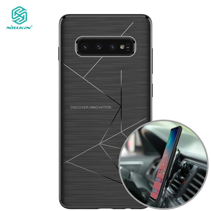 

Nillkin for Samsung Galaxy S10 Case Magnetic Cover TPU Brushed Texture Dropproof Protective Smartphone Back Shell