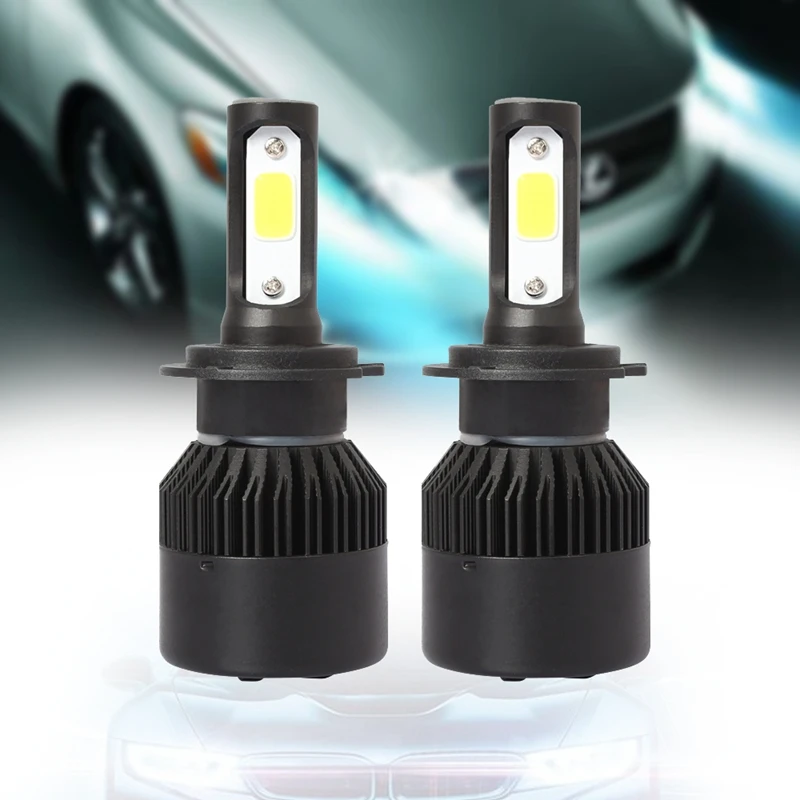 S2 H7 Car LED Headlight Bulbs 12V 6500K 72W 8000LM COB LED Headlamp Fog Light