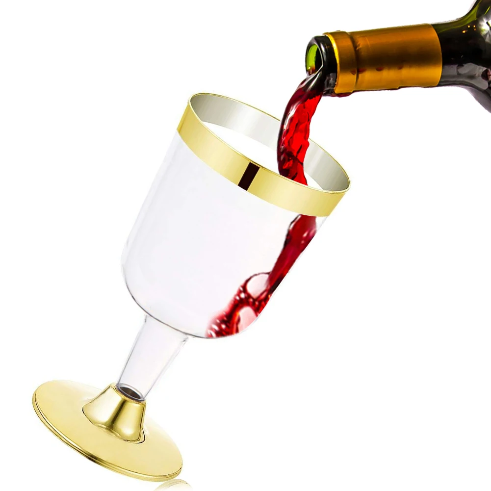 6 шт. 180 мл одноразовые бокал для вина Кубок пластик бутылка для шампанского серебристое окаймление Пномпень розовое золото сбоку день