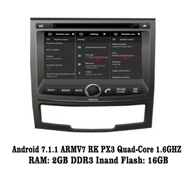 Discount Liislee Android 7.1 2G RAM Car Multimedia DVD Player WIFI Radio Audio Video GPS Navi Navigation For Ssangyong C200 1